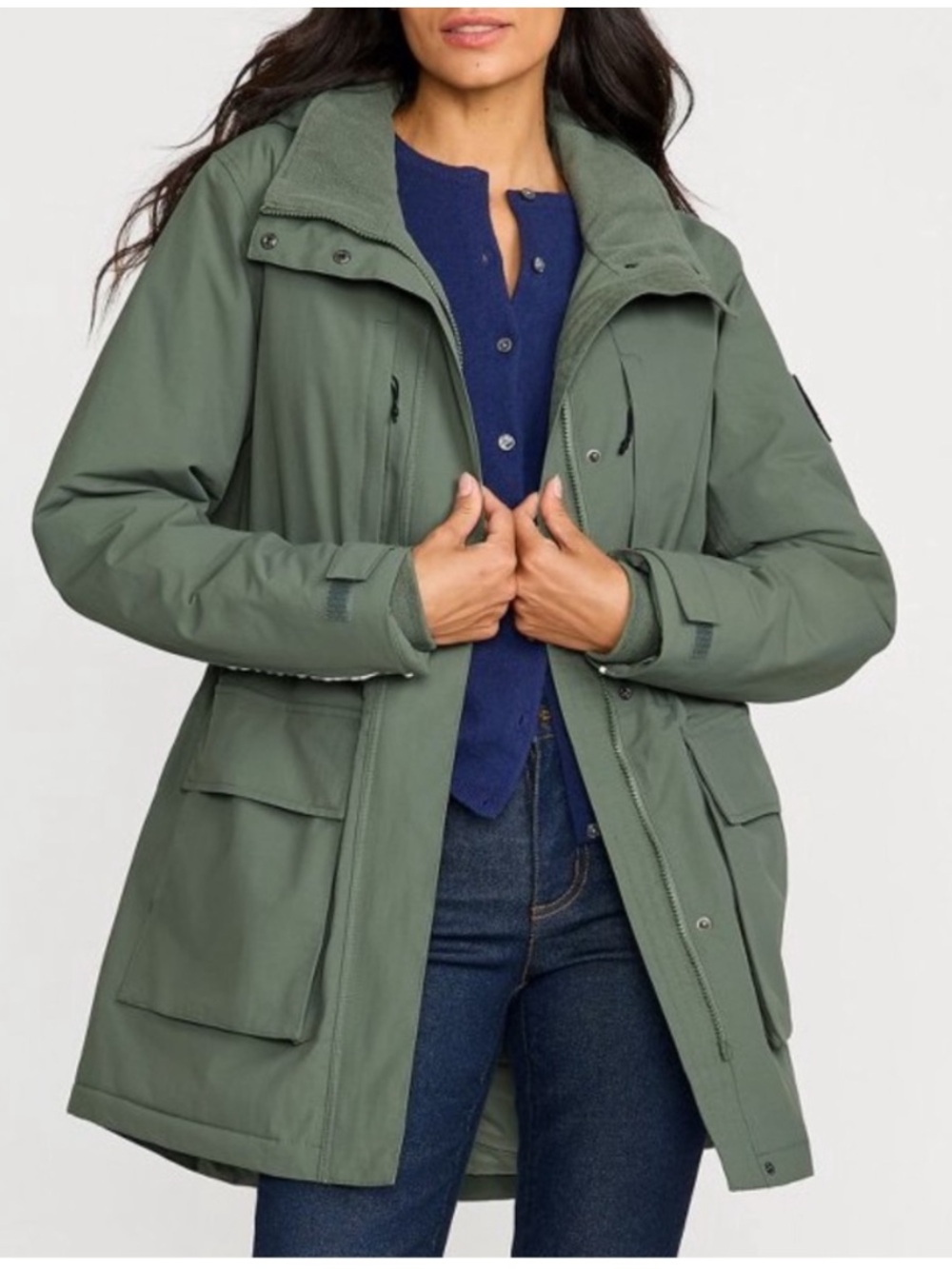 Lands’ End Olive Green Utility Squall Waterproof Insulated Winter Parka Jacket